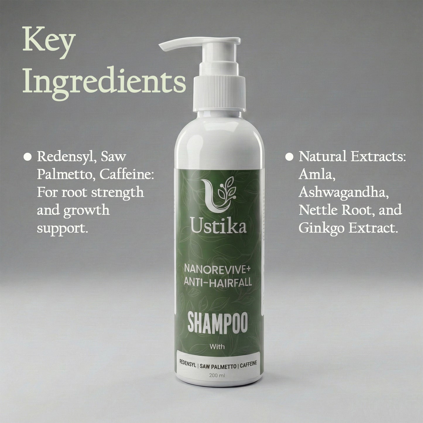 USTIKA NANOREVIVE+ ANTI-HAIRFALL SHAMPOO (200ML)
